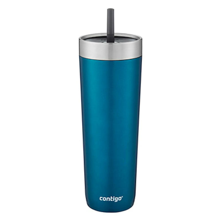 Luxe Stainless Steel Travel Tumbler with Spill-Proof Lid and Straw, 24oz | gocontigoclear.shop